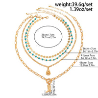 Thumbnail for 4 Pcs Toggle Clasp Boot Cowboy Hat Pendant Turquoise Chain Necklace - ArtGalleryZen