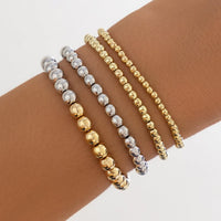 Thumbnail for 4 Pcs Two Tone Ball Chain Stackable Bracelet Set - ArtGalleryZen