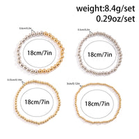 Thumbnail for 4 Pcs Two Tone Ball Chain Stackable Bracelet Set - ArtGalleryZen