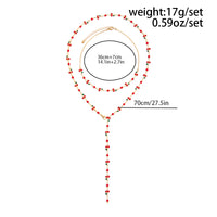 Thumbnail for Chic 2pcs Enamel Cherry Rhinestone Chain Y Necklace Set