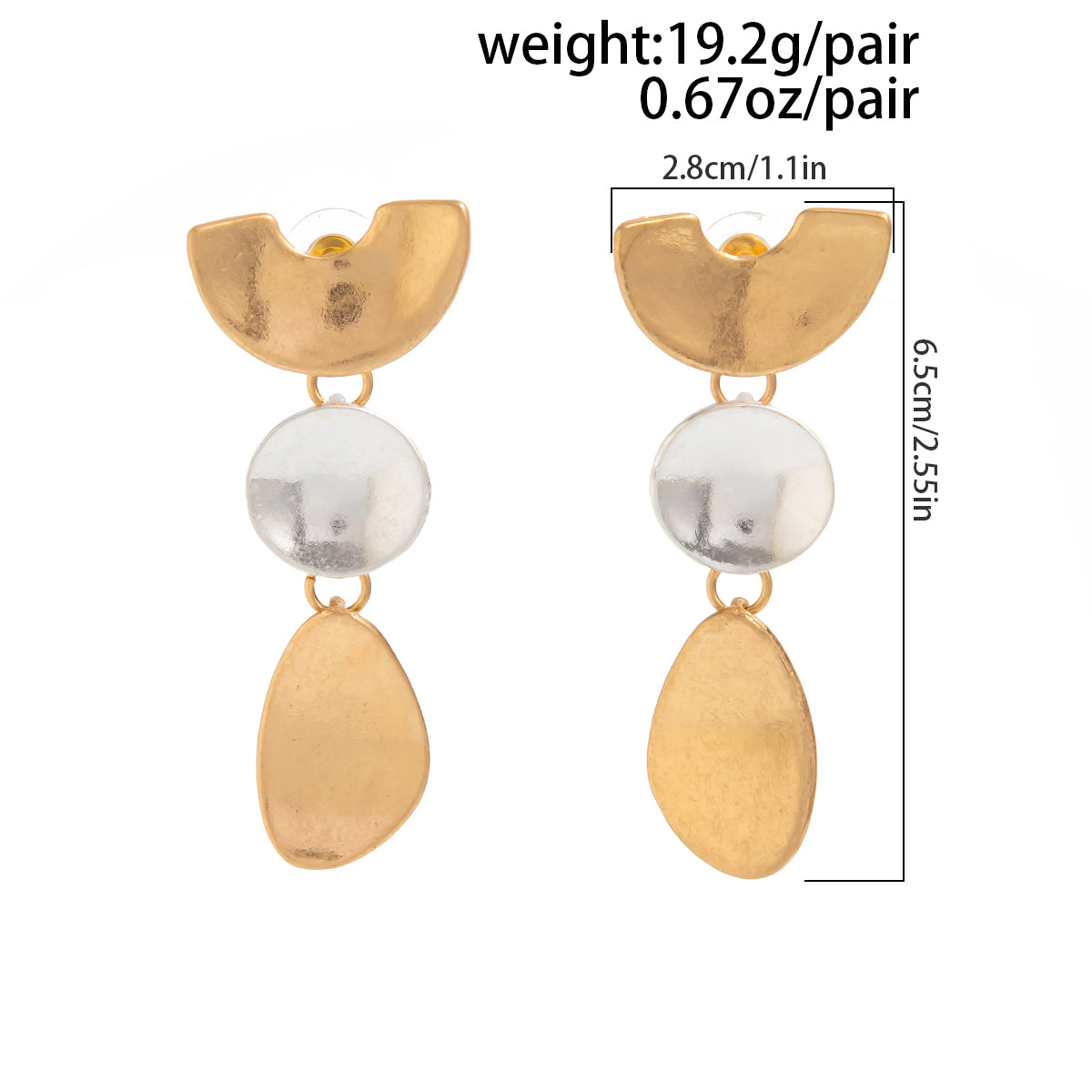 Chic Gold Silver Plated Geometric Pattern Dangle Earrings