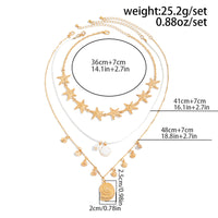 Thumbnail for 3 Pcs Bohemia Enamel Shell Conch Starfish Charm Wax Cord Necklace Set