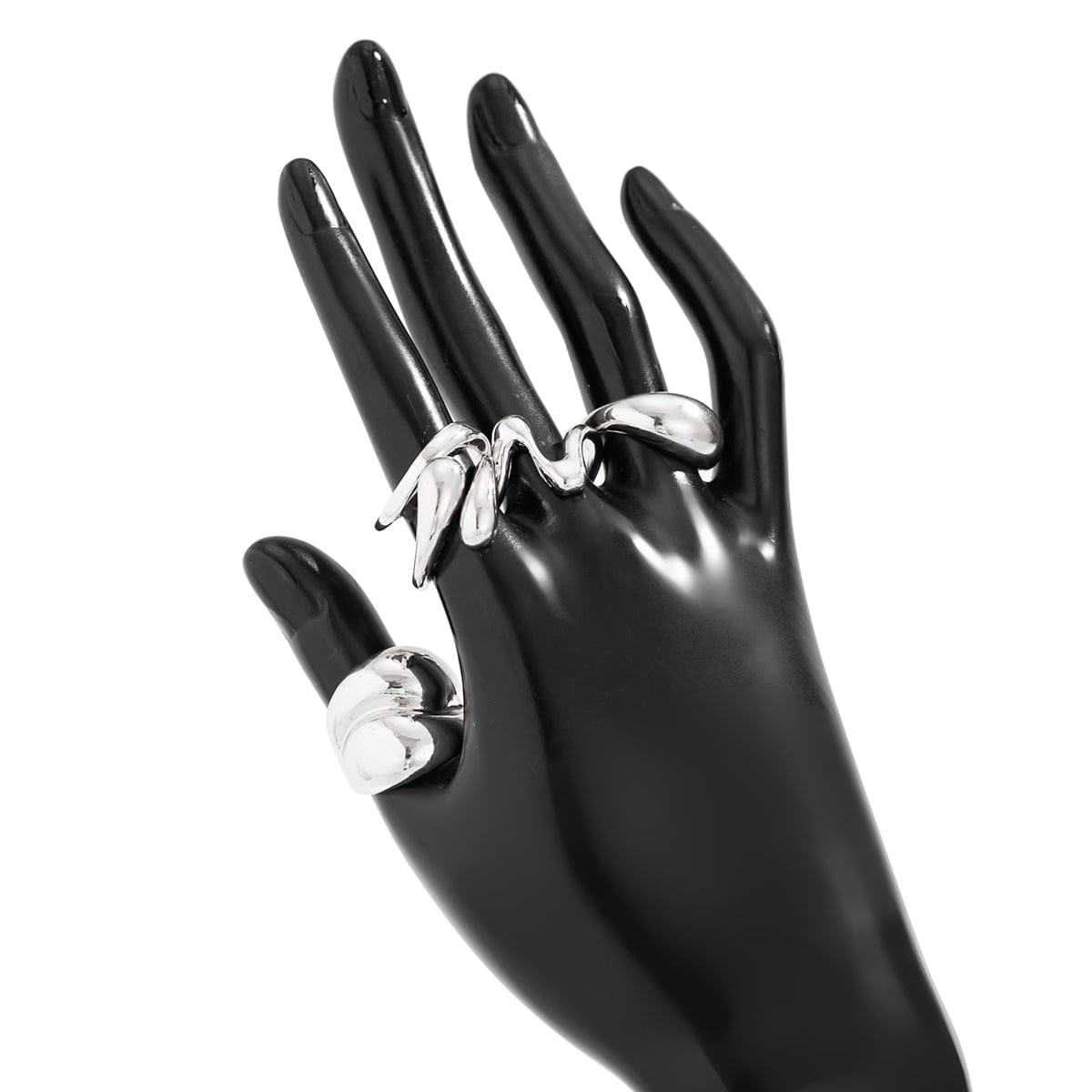 5 Pcs Abstract Irregular Waterdrop Ring Set - ArtGalleryZen