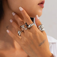 Thumbnail for 5 Pcs Abstract Irregular Waterdrop Ring Set - ArtGalleryZen