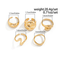 Thumbnail for 5 Pcs Abstract Irregular Waterdrop Ring Set