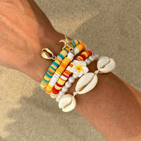 Thumbnail for 5 Pcs Boho Flower Starfish Conch Charm Polymer Clay Beaded Bracelet Set - ArtGalleryZen