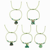 Thumbnail for 5 Pcs Clover Charm Knotted String Beaded Bracelet Set - ArtGalleryZen