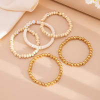 Thumbnail for 5 Pcs Heart Letter Polymer Clay Wood Beaded Mother's Day Bracelet Set - ArtGalleryZen