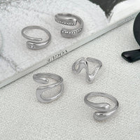 Thumbnail for 5 Pcs Rhinestone Inlaid Waterdrop Ring Set - ArtGalleryZen