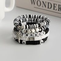 Thumbnail for 5 Piece Polymer Clay Beaded Bracelet Set Star Letter Charm Gift - ArtGalleryZen