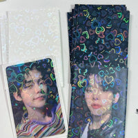 Thumbnail for 50Pcs/Pack Glitter Laser Heart Kpop Photocard Sleeves - ArtGalleryZen