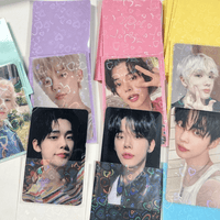 Thumbnail for 50Pcs/Pack Glitter Laser Heart Kpop Photocard Sleeves - ArtGalleryZen