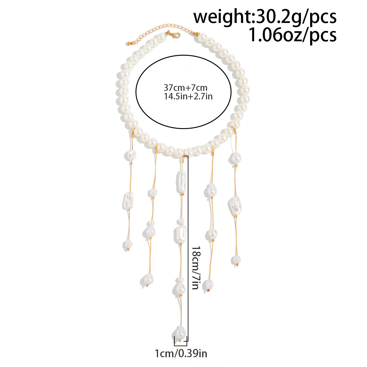 Baroque Pearl Raindrop Tassel Choker Necklace