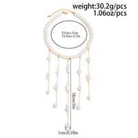 Thumbnail for Baroque Pearl Raindrop Tassel Choker Necklace