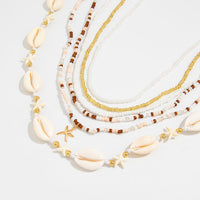 Thumbnail for 6 Pcs Boho Shell Starfish Charm Seed Beaded Waist Chain Set - ArtGalleryZen