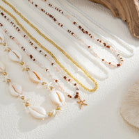 Thumbnail for 6 Pcs Boho Shell Starfish Charm Seed Beaded Waist Chain Set - ArtGalleryZen