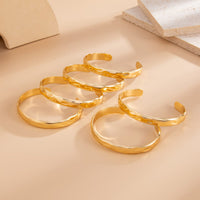 Thumbnail for 6 Pcs Classic Gold Silver Plated Glossy Bangle Bracelet Set - ArtGalleryZen