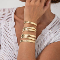 Thumbnail for 6 Pcs Classic Gold Silver Plated Glossy Bangle Bracelet Set - ArtGalleryZen