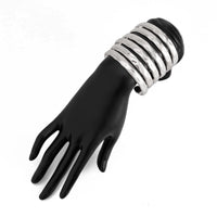 Thumbnail for 6 Pcs Classic Gold Silver Plated Glossy Bangle Bracelet Set - ArtGalleryZen