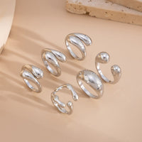 Thumbnail for 6 Pcs Classic Gold Silver Tone Waterdrop Open Ring Set