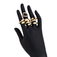 Thumbnail for 6 Pcs Classic Gold Silver Tone Waterdrop Open Ring Set