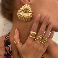 Thumbnail for 6 Pcs Classic Gold Silver Tone Waterdrop Open Ring Set