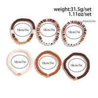 Thumbnail for 6 Pcs Thanksgiving Themed Polymer Clay Letter Beaded Stackable Bracelet Set - ArtGalleryZen