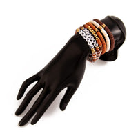 Thumbnail for 6 Pcs Thanksgiving Themed Polymer Clay Letter Beaded Stackable Bracelet Set - ArtGalleryZen