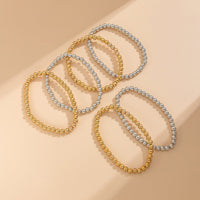 Thumbnail for 6 Pcs Two Tone Ball Chain Stackable Bracelet Set - ArtGalleryZen