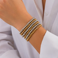 Thumbnail for 6 Pcs Two Tone Ball Chain Stackable Bracelet Set