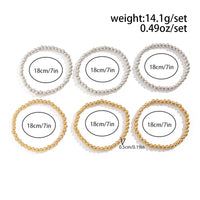 Thumbnail for 6 Pcs Two Tone Ball Chain Stackable Bracelet Set