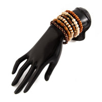 Thumbnail for 6 Pcs Vintage Wood Beaded Strench Bracelet Set - ArtGalleryZen