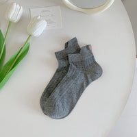 Thumbnail for 6 Pieces Solid Color Bow Socks