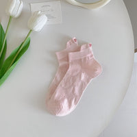 Thumbnail for 6 Pieces Solid Color Bow Socks