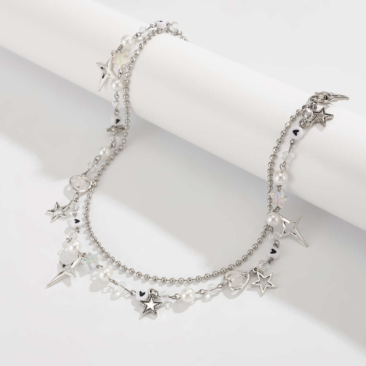 Dainty Layered Star Pendant Pearl Trouser Chain