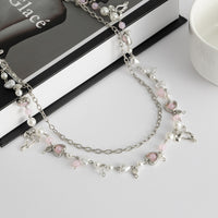 Thumbnail for Chic Layered Bowknot Charm Pearl Heart Glass Bead Trouser Chain