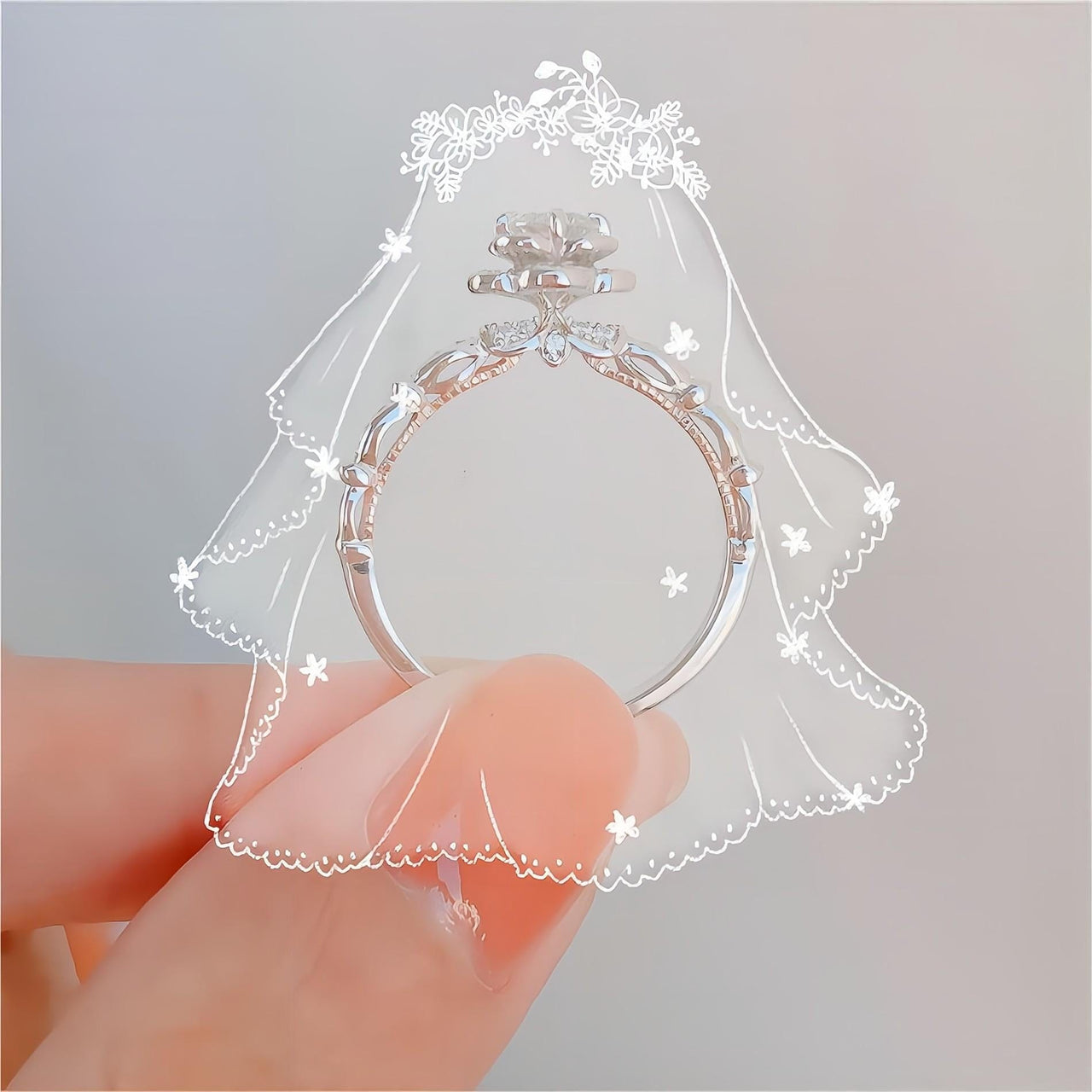 925 Sterling Silver Floral Moissanite Diamond Ring - ArtGalleryZen