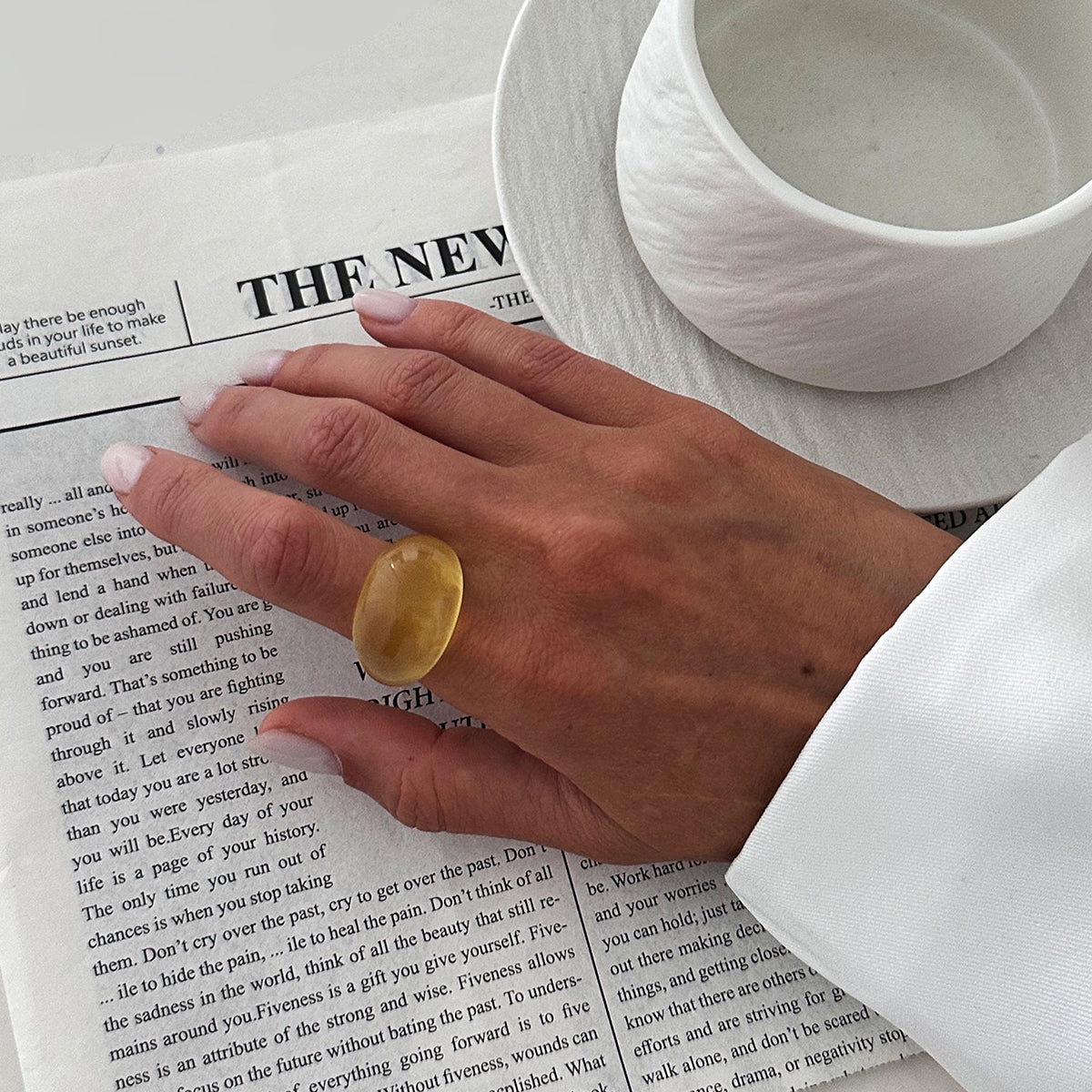 Chunky Resin Ring - Bold Minimalist Statement Jewelry for Women