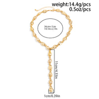 Thumbnail for Geometric Waterdrop Y Necklace Gold Silver Layering Pendant