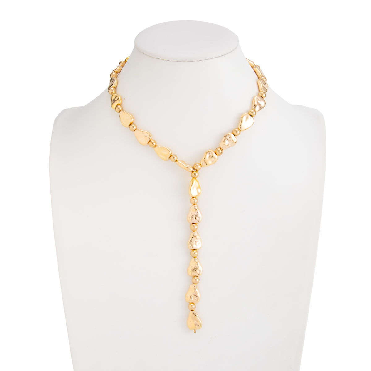 Geometric Waterdrop Y Necklace Gold Silver Layering Pendant