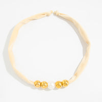 Thumbnail for Leopard Print Velvet Choker Pearl Beaded Gold Tone Retro Y2K Necklace