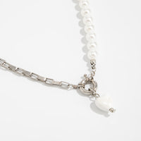Thumbnail for Elegant Heart Ceramics Pendant Pearl Chain Necklace