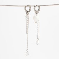 Thumbnail for Chic Heart Pearl Tassel Huggie Hoop Earrings