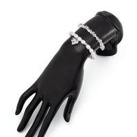 Thumbnail for Elegant 2pcs Rhinestone Heart Charm Crystal Pearl Chain Bracelet Set