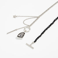 Thumbnail for Toggle Clasp Rhinestone Tassel Necklace - Crystal Chain Pendant Jewelry