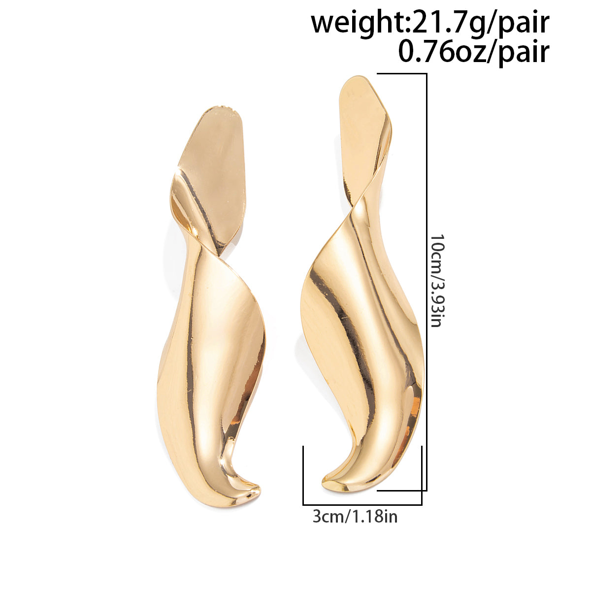 Geometric Abstract Curved Ribbon Earrings