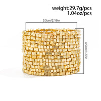 Thumbnail for Geometric Layered Gold Silver Tone Square Beaded Bracelet