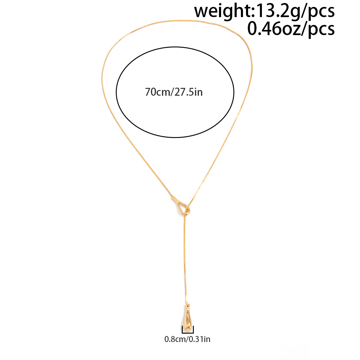 Minimalist Waterdrop Y Necklace - Gold Silver Plated Lariat Chain Jewelry