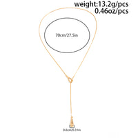 Thumbnail for Minimalist Waterdrop Y Necklace - Gold Silver Plated Lariat Chain Jewelry