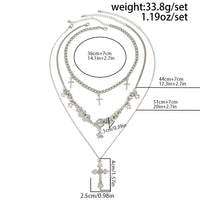 Thumbnail for 3-Piece Toggle Clasp Necklace Set - Cross Star Pendant Layered Jewelry
